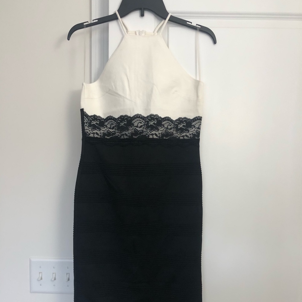 White and black dress